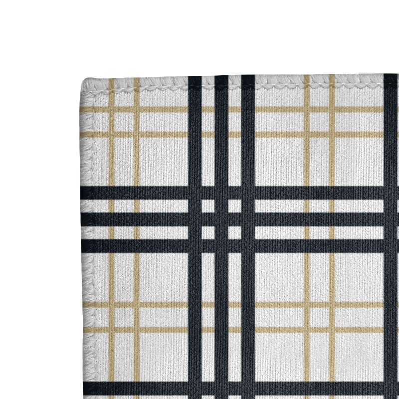 Tapis noir / blanc à carreaux, Rectangle 3 pi x 5 pi