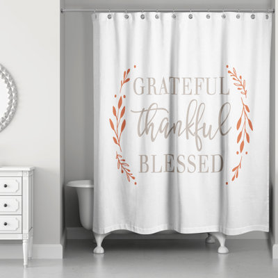 Valentin Grateful Thankful Blessed Single Shower Curtain