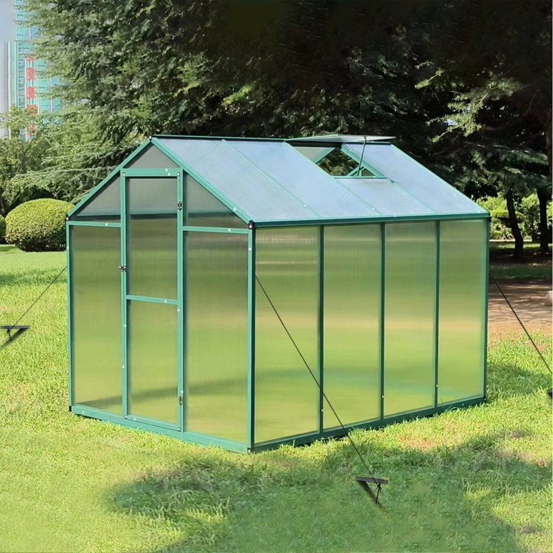 Newly Marketed Gain Height Windproofaluminum Greenhouse 6X8 FT Polycarbonate Greenhouse Raised Base And Anchor Aluminum Heavy Duty Walk-In Greenhouses For Outdoor Backyard In All Season