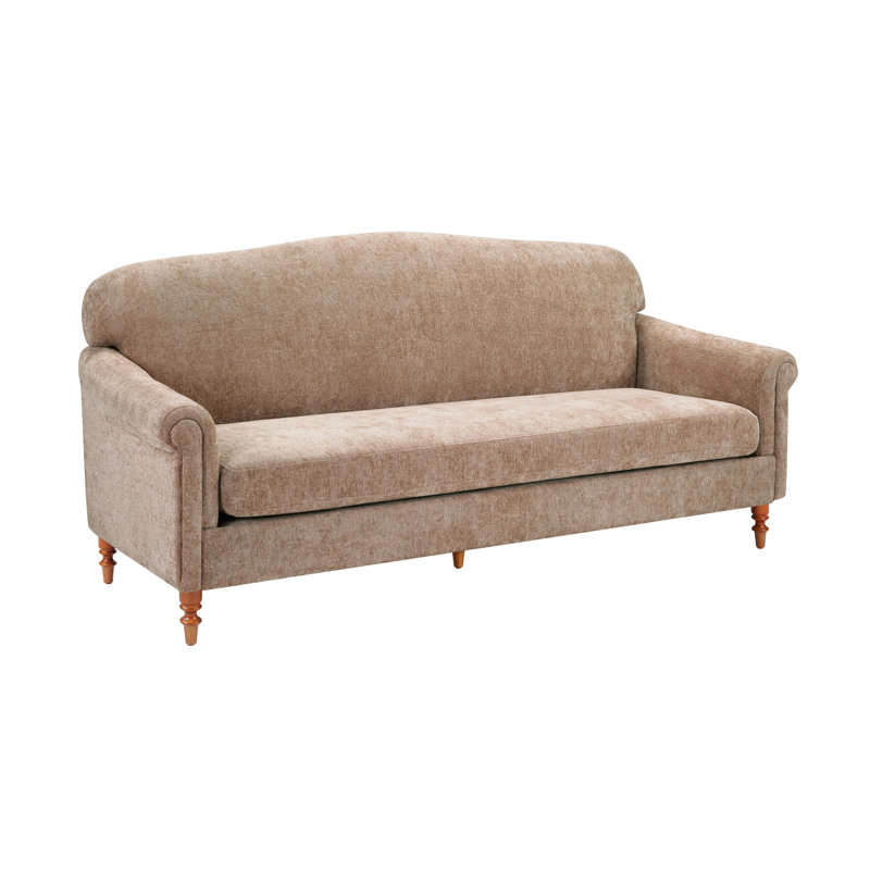 Causeuse 2 places avec accoudoirs roulés Modern, Chenille avoine