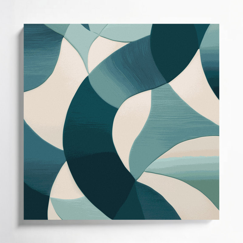 «Abstract Shapes 79», art mural sur toile bleue, H 16 po x l 16 po
