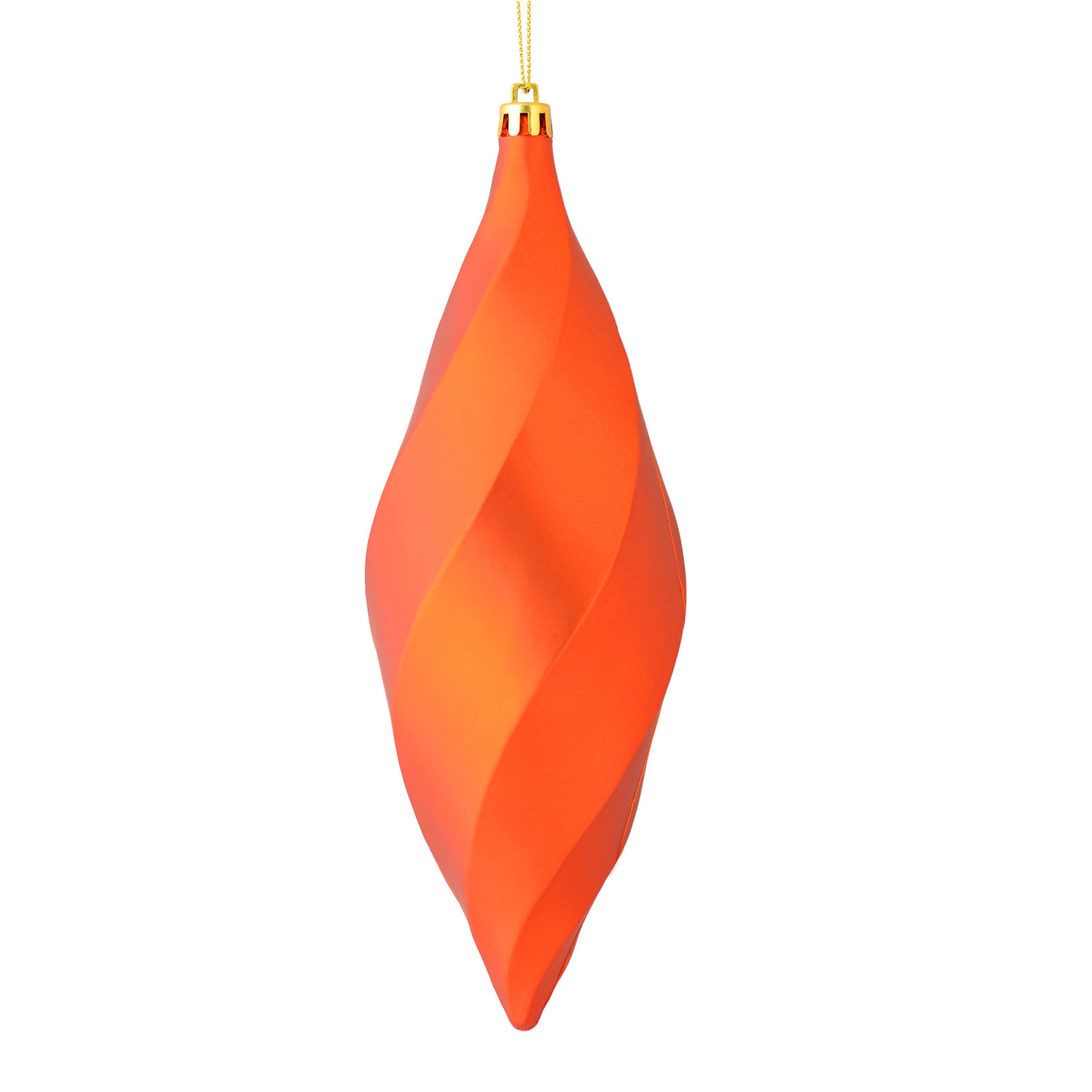 8" Swirl Finial Ornament, Matte Burnished Orange