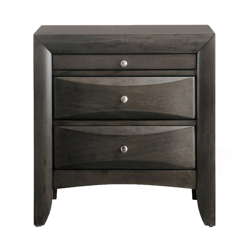 Table de chevet moderne en chêne avec 2 tiroirs pour la chambre à coucher, Chêne