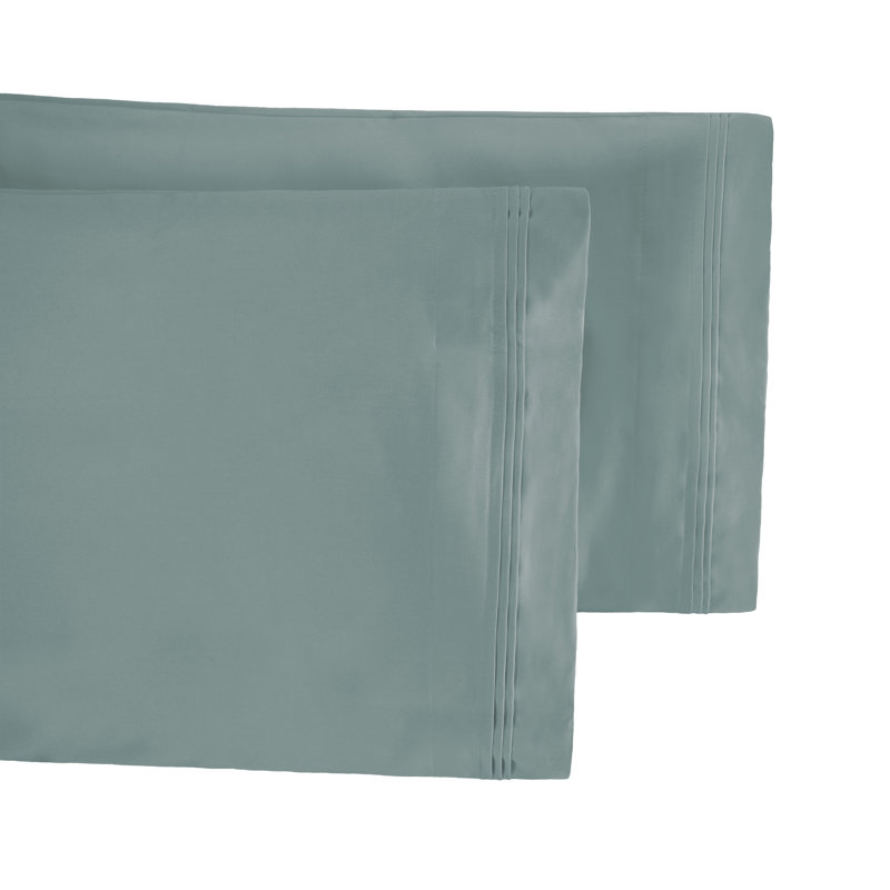 Teal Cotton Sateen Standard Pillowcase Set