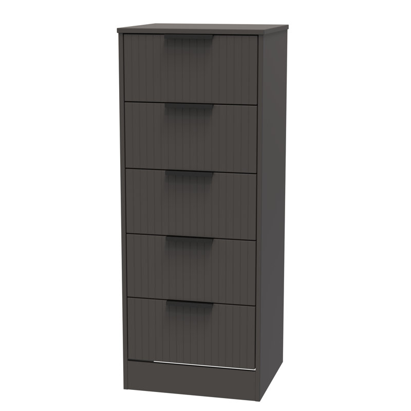 Atsumi 45cm W Manufactured Wood Bedside Table, Graphite Black