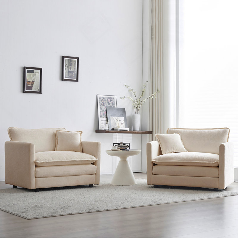Ensemble de 2 chaises d'appoint, Beige