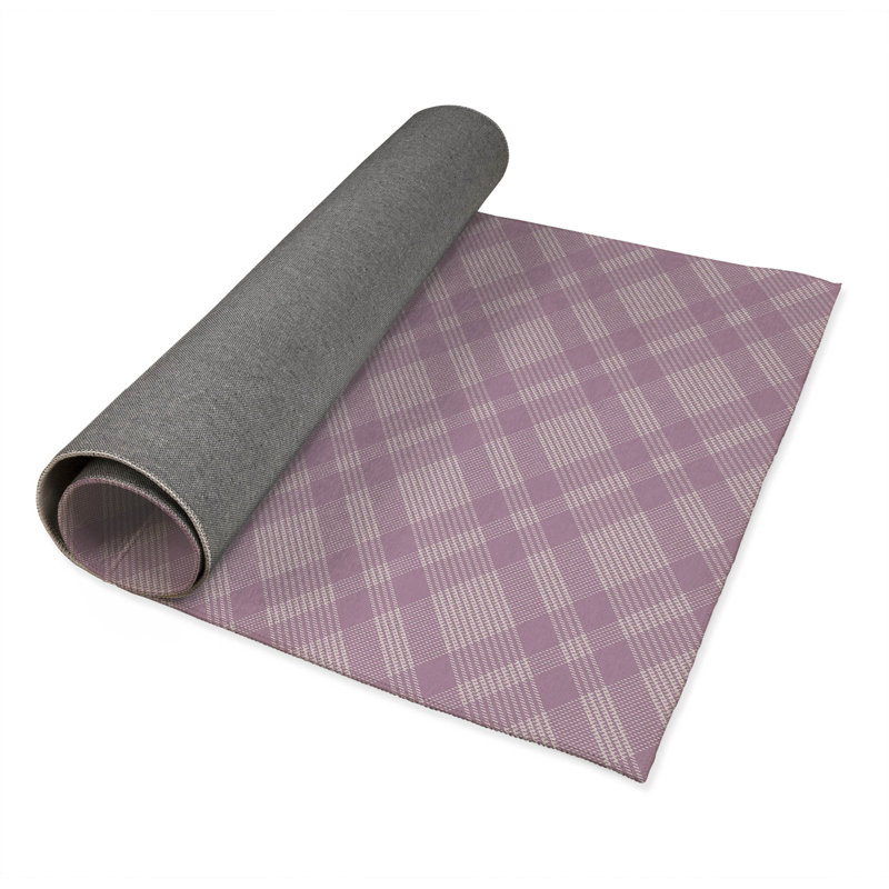 Lily Tartan Kids Play Mat, Rectangle 3' x 5', Pink