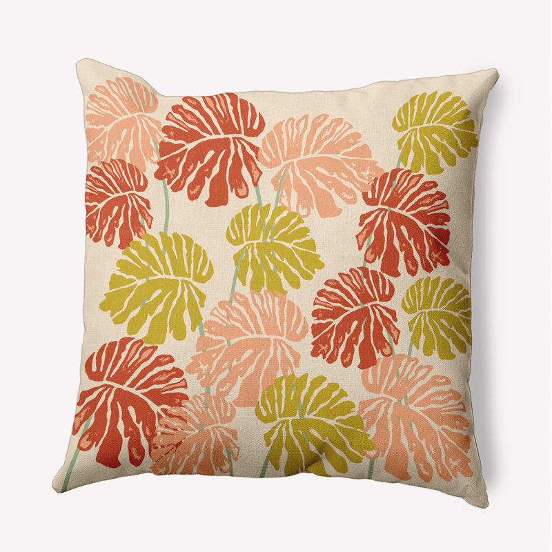 Coussin décoratif en polyester floral, H 20 po x l 20 po, Carré