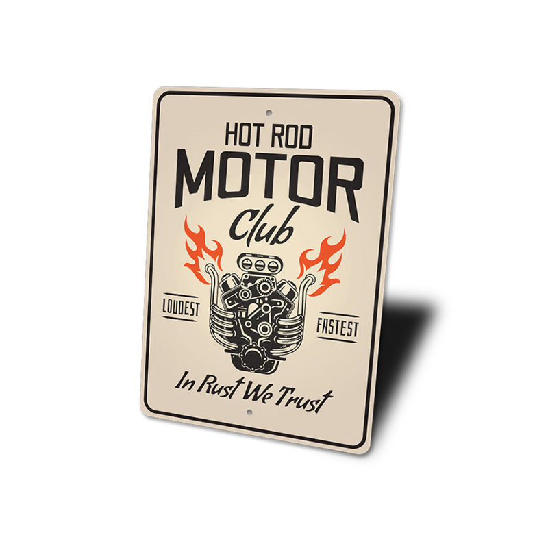 Enseigne de garage Hot Rod, H 18 po x l 12 po x P 0,06 po