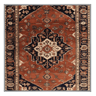 Machine Washable Persian Brown Area Rug