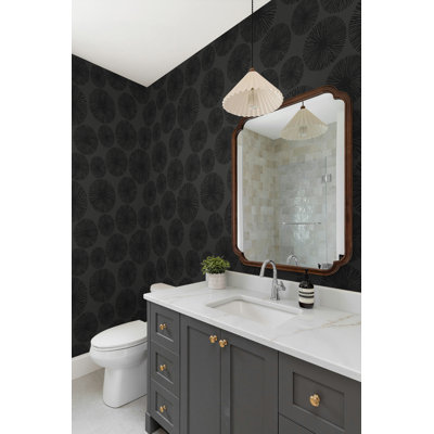 Seabrook Designs Alabaster & Eggshell Yvette Sunburst Non-Woven Unpasted Wallpaper