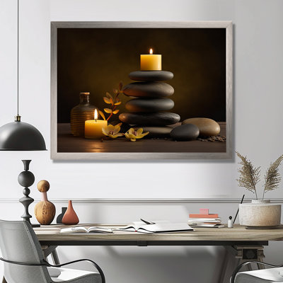 Zen Serenity Cairn Sculpture Balance - Spiritual Stone Canvas Art