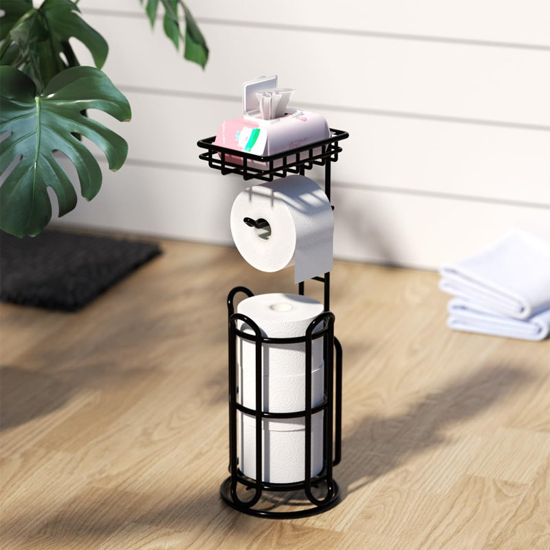 Porte-papier hygiénique avec tablette, Black