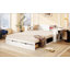 Grand lit de jour avec bureau amovible, tiroirs de rangement et table d'appoint hydraulique pour des espaces de vie multifonctionnels-449418975-449418969