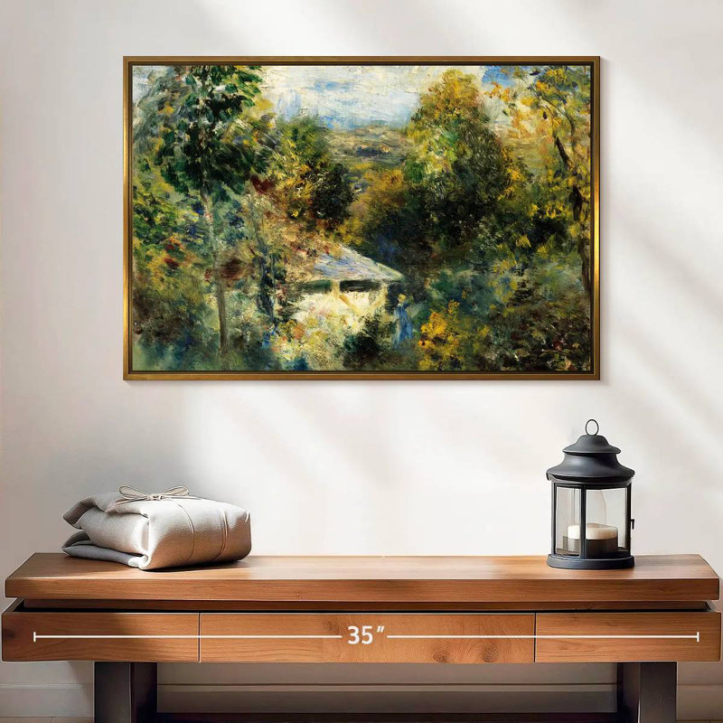 Louveciennes, 19" X 13", Floating Frame Gold