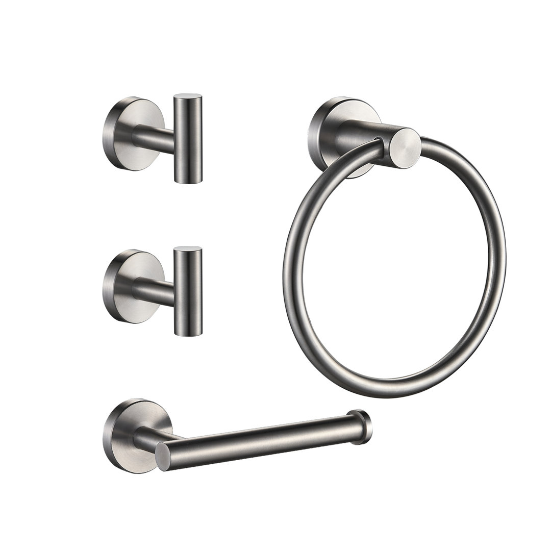 4 - Piece Bathroom Hardware Set FORIOUS Finish: Brushed Nickel