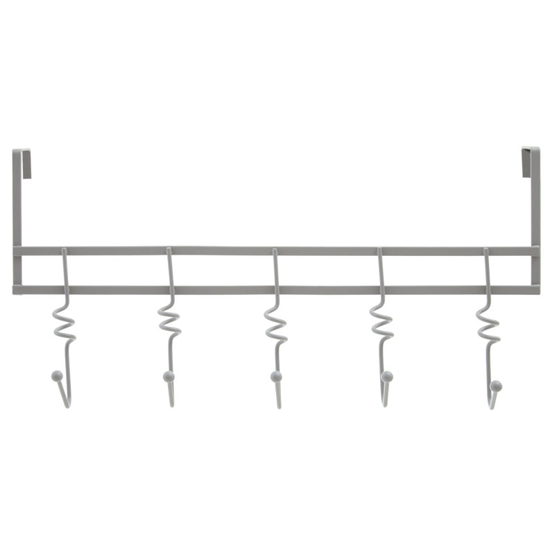 Jaxen Iron Over-the-Door 5 - Hook, Matte Grey