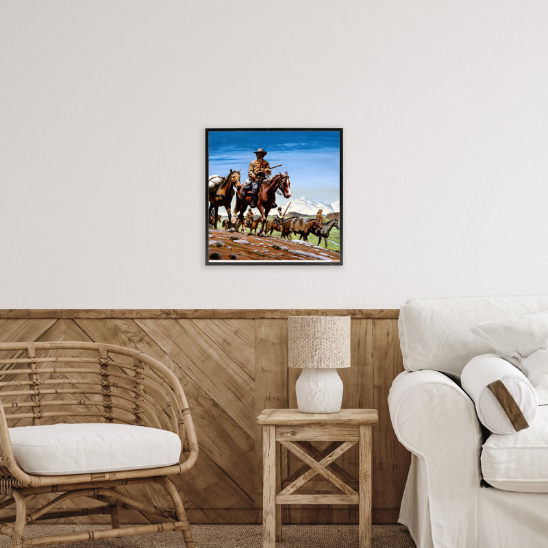 «Santa Fe Trail Cowboys», estampe numérique, conception par Wind River Studios, H 17 po x l 17 po