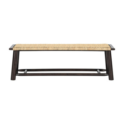59 - Inch Solid Wood Bench, Walnut Finish, Comfortably Seats 3 In Open Plan Homes Bench With Designed For Transitional Spaces And Concept