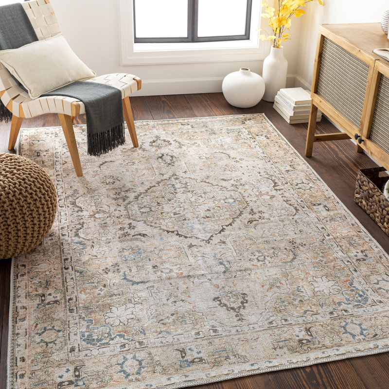 Kemer Machine Washable Traditionnal Boho Area Rug, Rectangle 230 x 290cm