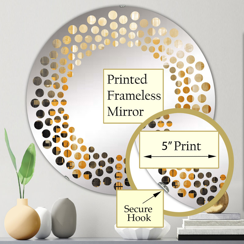 Circle Mirror, 24" H x 24" W, Gold