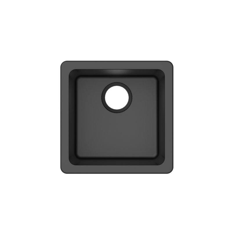 16.63'' L Single Bowl Granite Kitchen Sink, Black