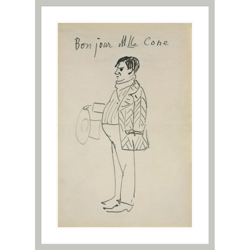 Autoportrait (Bonjour Mlle Cone) par Pablo Picasso, impression giclée encadrée, H 41,5 po x l 29,81 po