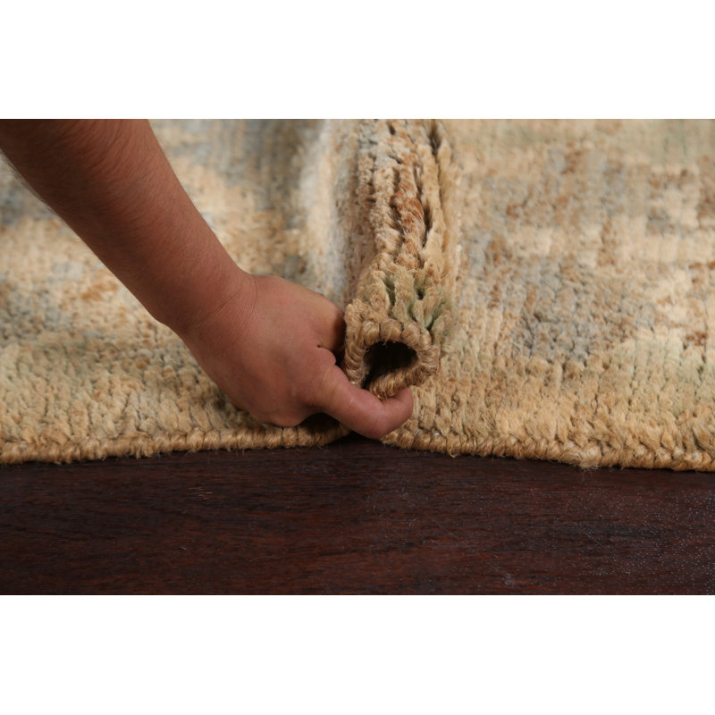 Tapis abstrait en jute / laine 6 x 8 Oushak