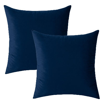 Set Of 2 Solid Color Velvet Throw Pillow Cover