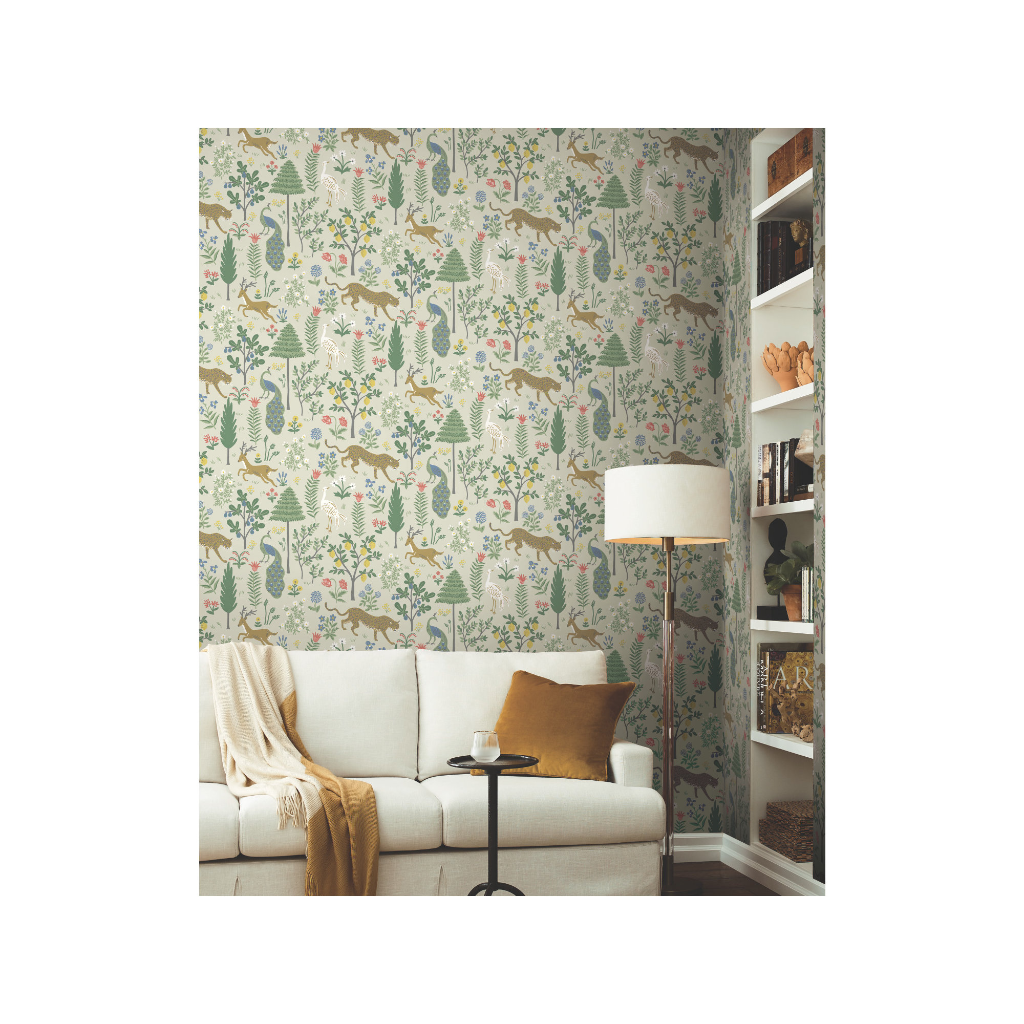 Rifle Paper Co. Menagerie 27" L x 27" W Smooth Wallpaper Rol, Beige