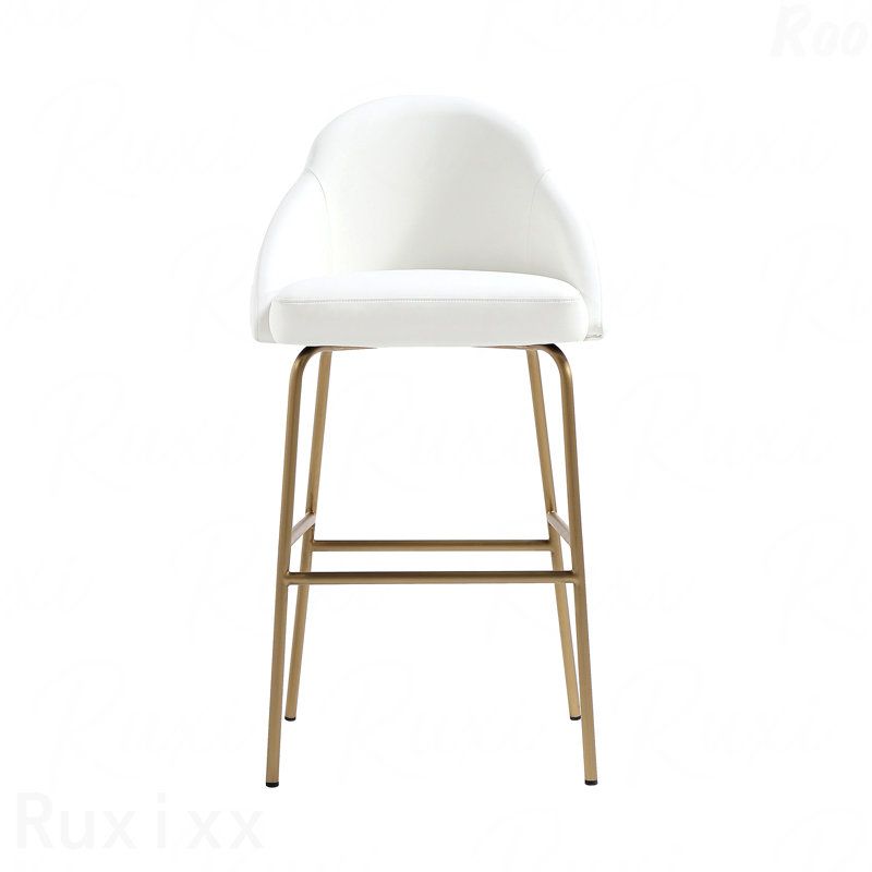 Tabouret de bar pour patio extérieur, Naturel, Blanc