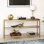 Console rectangulaire de 55 po de large en laiton Alexis