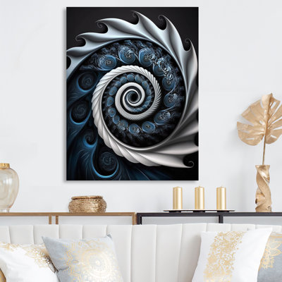 Décoration murale moderne en verre teinté bleu et blanc II