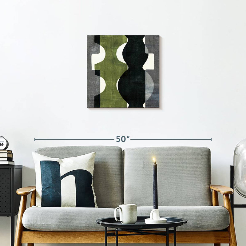 Déco géométrique Avery avec vert, H 20 po x l 20 po