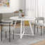 Ensemble de salle à manger 3 pièces: table ronde à tréteaux et 2 fauteuils bouclés-406614677