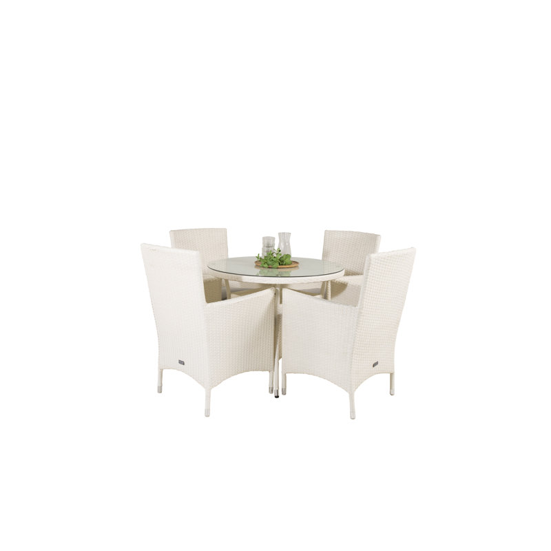 Mitul 4 - Person Patio Dining Set with Round Table , Cushions Included