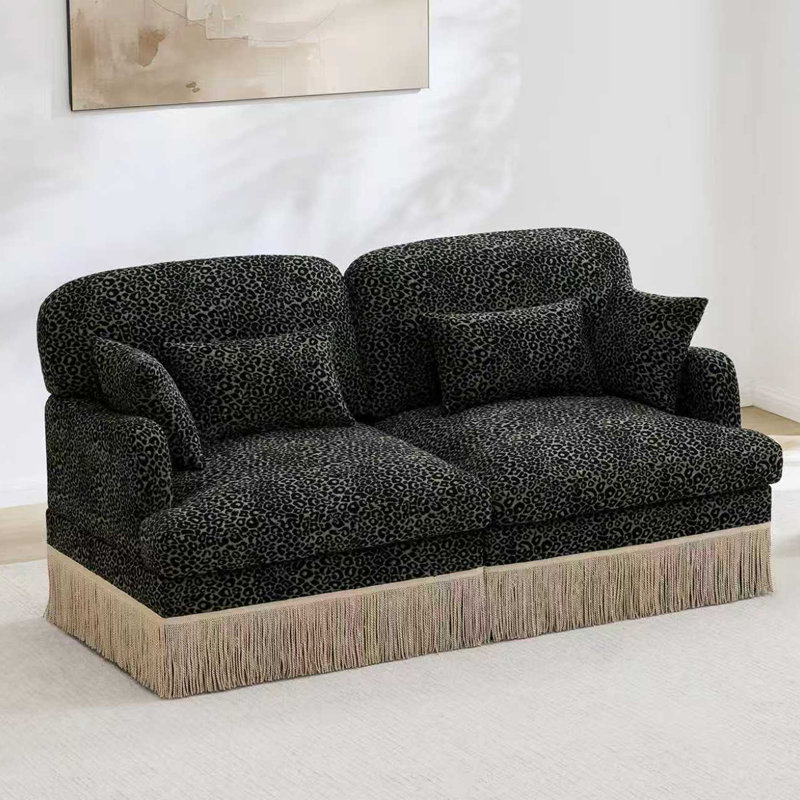 Canapé modulaire Chenille, Vert/noir