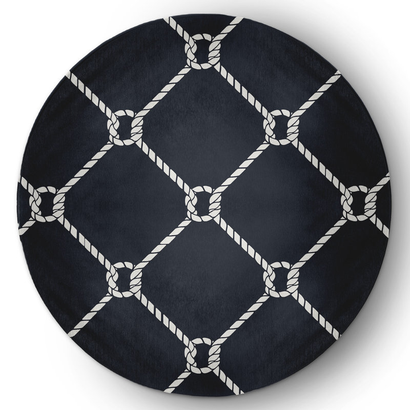 Agrim Chenille Geometric Indoor Rug, Round 5'