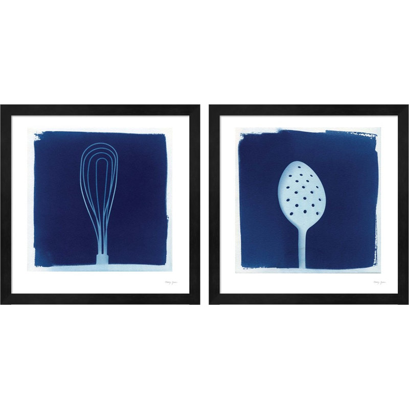 Ensemble de 2 peintures pour cadre photo Cyanype Kitchen a par Nancy Green