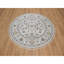 Tapis oriental rond noué à la main 5 pi 2 po x 5 pi 2 po Nain avec motif floral, laine et soie, 250 KPSI