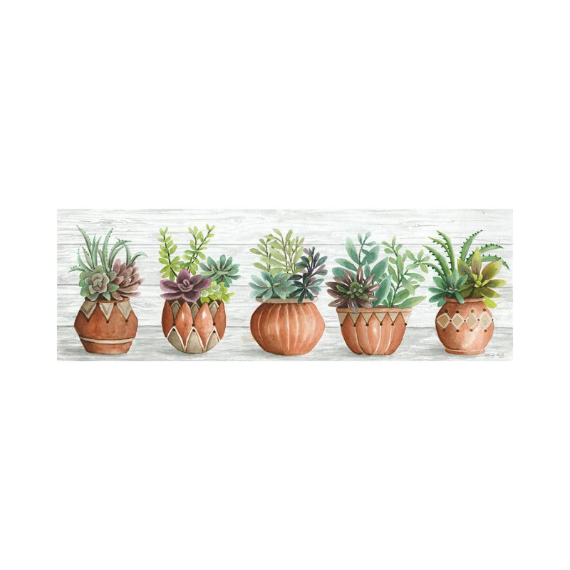Terracotta Pots I by Cindy Jacobs - Panoramic Print on Canvas, 30.48 cm H x 91.44 cm W x 1.91 cm D, Wrapped Canvas