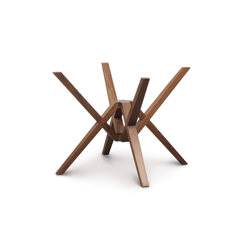 Exeter Round Glass Top Table, 30" H x 48" L x 48" W, Natural Walnut