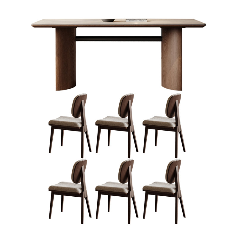 Superior sense hole stone rectangular table set, 29.52"H x 70.86"L x 31.49"W