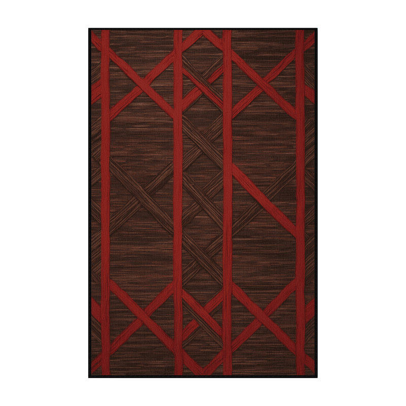 Tapis noir en treillis lavable à la machine, Rectangle 4pi x 6 pi