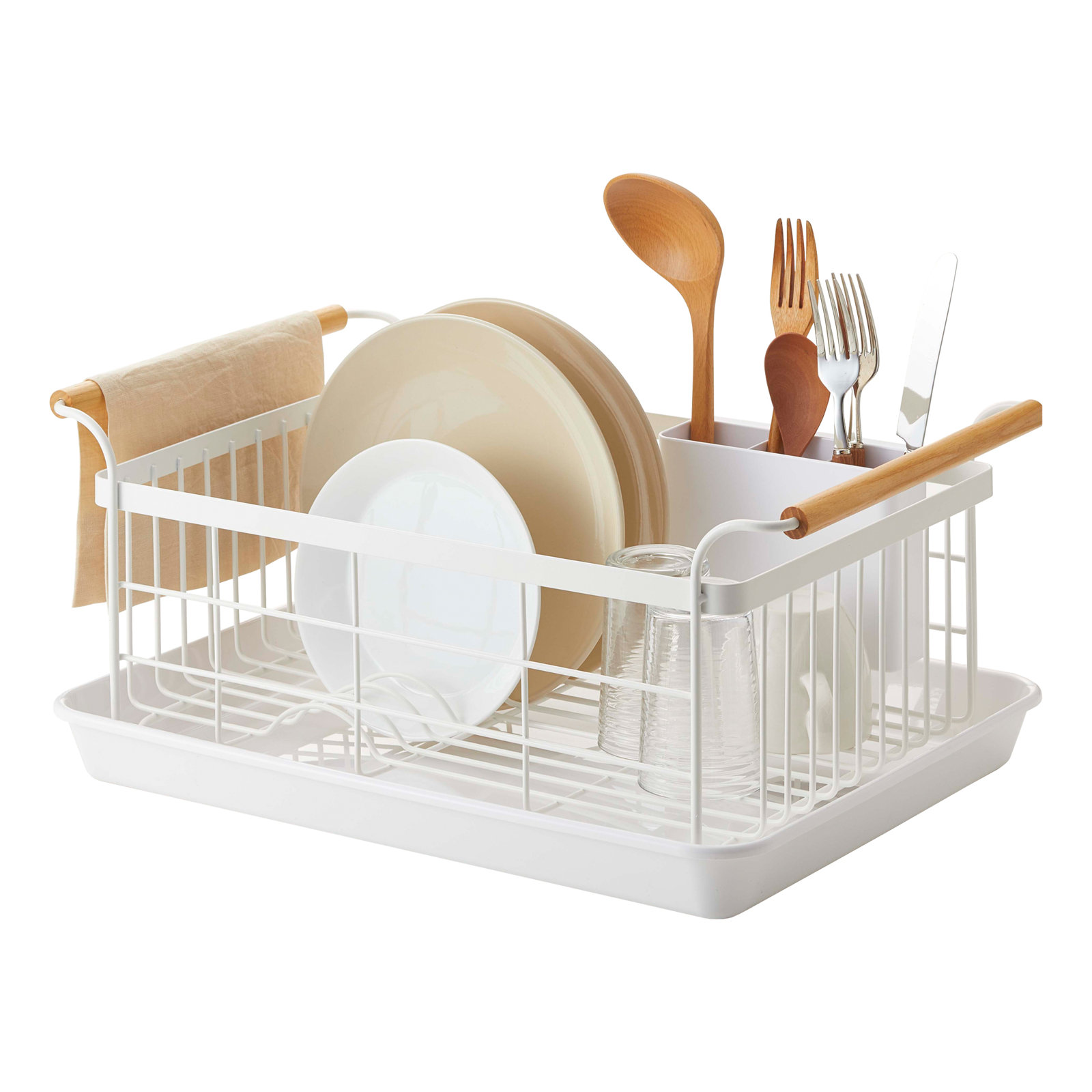Tosca Dish Rack with Removable Tray, White