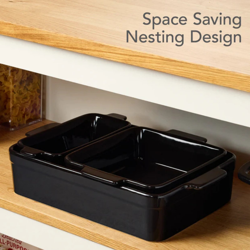 3PC Casserole Cookware Set, Black Licorice