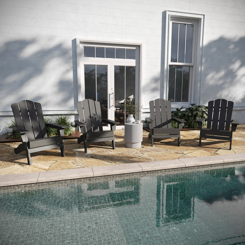 Chaise Adirondack en plastique Collis, gris