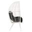 Blanc, tissu noir, fauteuil de détente, structure en métal, sièges rembourrés de mousse, capacité de 220 lb, siège de 17 po en métal, coussin, élévation
