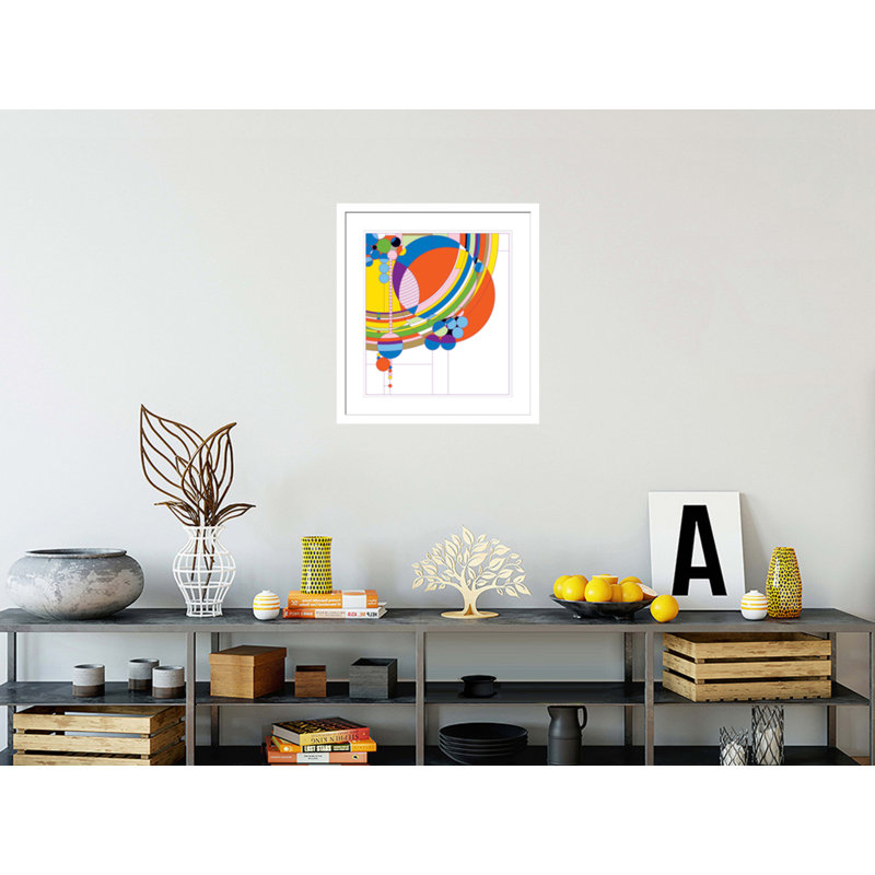 «March Ballons» par Frank Lloyd Wright - reproduction d'art encadrée, H 25,59 po x l 23,5 po