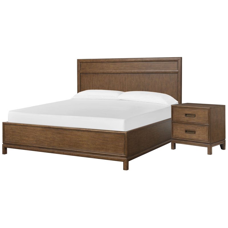 Ivanhoe King Panel Bed With Nightstand, 2 Pcs: Bed, Nightstand, King